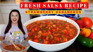 Mexican food recipe Easy Strawberry Habanero SALSA for COCHINITA PIBIL Tacos