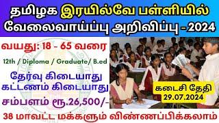 TN Railway High School Jobs 2024  Tamilnadu government jobs 2024 ‍TN govt jobs 2024 in tamil