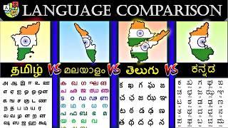 Tamil Vs Malayalam Vs Telugu Vs Kannada| Dravidian Languages Comparison| South Indian Languages