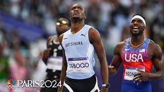 Noah Lyles comes up short of double as Letsile Tebogo wins 200m | Paris Olympics