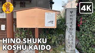 OLD KOSHUKAIDO ROAD PART 10 Hino-shuku | 4K Tokyo Countryside Walking Tour | 日野宿 甲州街道 徒歩の旅