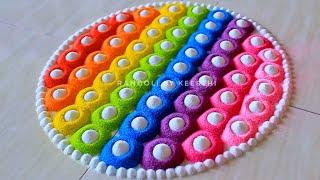 Simple new year rangoli l Happy New year rangoli designs with colours l  new rangoli 2022 l रंगोली