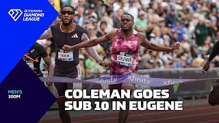 Christian Coleman goes sub-10 in Eugene 100m - Wanda Diamond League 2024