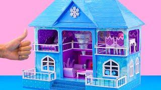 DIY Miniature House #85 Make Luxury Frozen Style Villa with Purple Interior and Sparkling Chandelier