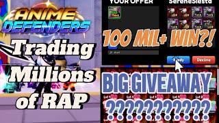 TRADING MILLIONS OF RAP IN ANIME DEFENDERS (200m+ GAINED)