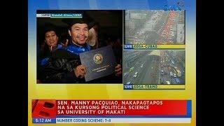 UB: Sen. Manny Pacquiao, nakapagtapos na sa kursong Political Science sa University of Makati