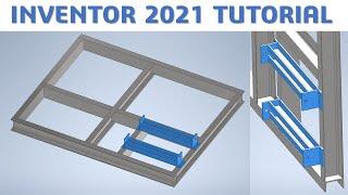 Inventor 2021 Tutorial #177 | Frame member - 3D Frame Machine Design | CADCAM TUTORIAL