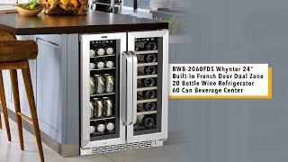 BWB-2060FDS Whynter 24″ Built-In French Door Dual Zone Wine Refrigerator / Beverage Center