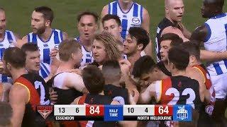 Half-time scrap - Essendon Vs North Melbourne