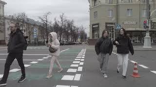 Minsk. Komsomolskaya street. Gray weather.