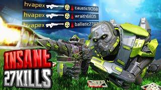 INSANE Caustic Triple Take 27 KILLLS and 6,300 Damage Apex Legends Gameplay Season 18