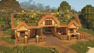 [Minecraft]  Aesthetic Animal Barn Tutorial / Mizuno's 16 Craft Resource Pack