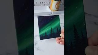 Easiest way to paint aurora night sky / acrylic painting ideas #shorts
