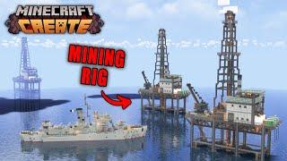 Building Offshore MINING RIGS In Minecraft Create Mod