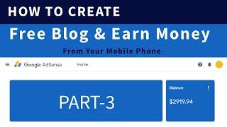 How To Create Free Blog Website and Earn Money Online Part-3