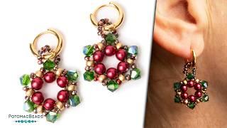 2 Minute Holiday Earrings - DIY Jewelry Making Tutorial by PotomacBeads