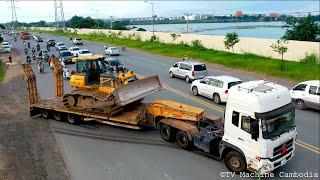 Professional service SHANTUI DH17 DOZER cleaning out pond & opening forest road to connecting plant