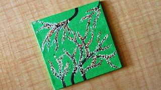 Mini Canvas Painting Ideas for Beginners | Flower Landscape Acrylic Painting Tutorial