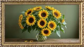 Sunflower Vase | TV Art Screensaver | 8 Hours Framed Painting | TV Wallpaper | 4K