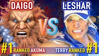 SF6 ▰ DAIGO (#1 Ranked Akuma) vs LESHAR (#1 Ranked Terry) ft. SYUJI (Guile) ▰ High Level Gameplay