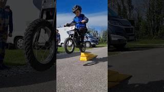 Ezra's first ramp jump on the razor bike. #razorbike #electricbikes #outdoors #bike #stuntman