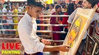 Maa Durga Live Painting Performance | 100000** Public 