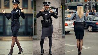 Sexy Policewomen Dancing in Tight Skirt   Seductive Female Police Officers Drama