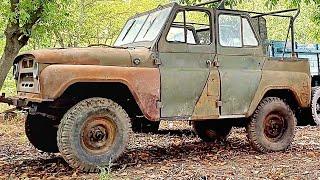 Full restoration of the old abandoned car UAZ 469