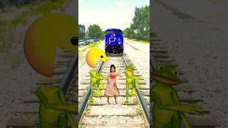two dancing frog vs train funny VFX magic video Funny VFX shorts #funny #alien#shorts #trending