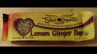 Raw Vegan Product Review: Lydia's Organics Lemon Ginger Bar