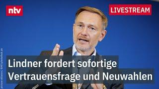 LIVE: Statement von Christian Lindner zum Ampel-Aus