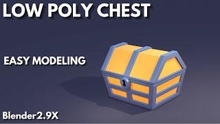 low poly chest game modeling in blender 2.9x