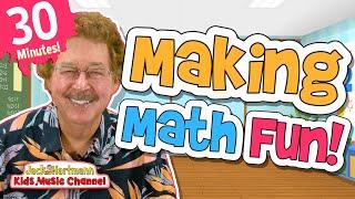 Making Math Fun! | 30 Minutes of Fun Math Songs for Kids | Jack Hartmann