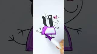 coloring Zoe Zebra from Peppa Pig #coloring #cartoon  #peppapig #peppa #zebra  #animateddrawings