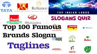 Top 100 Famous Brands slogan and Taglines || Guess the brand by Tagline || Brand Slogans Quiz