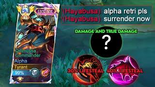 ALPHA UNLIMITED LIFESTEAL AND TRUE DAMAGE BUILD 2024!! (pls try)