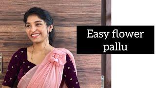 Easy flower pallu #sareestyle #sareeideas