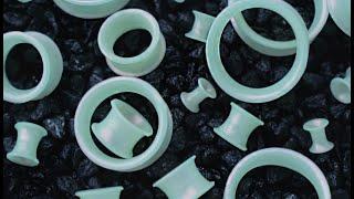 Green Metallic Silicone Ear Skins (6G - 1 Inch) | UrbanBodyJewelry.com