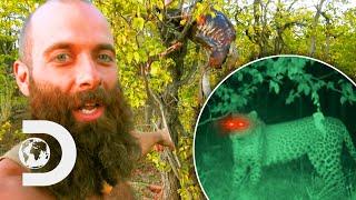 Leopard STEALS Survivalists Meat Hung On Tree! | Naked & Afraid: Alone