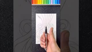 Untangled Rainbow Drawing!  Easy Art!  #artistomg #visualart #shorts