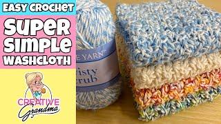 EASY CROCHET - Super Simple Washcloth Tutorial    #herrschners