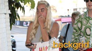 Amanda Bynes Brings a Gift to Friend's Birthday Bash at Chateau Marmont in Los Angeles, CA