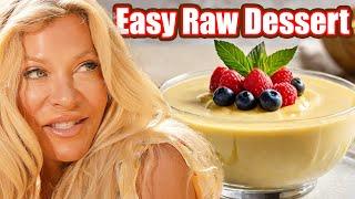 Durian Custard Pudding Dessert Raw Vegan Easy Fast Recipe with Vitamin C, Berries and Nuts