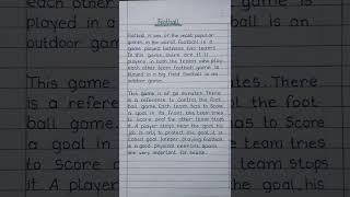 short essay on Football game in english# Footballgame#essaywriting #handwriting #essayparagraph