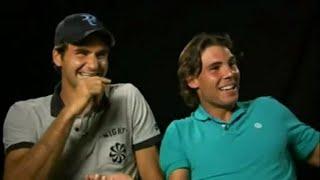 Roger Federer and Rafael Nadal Can't Stop Laughing (full video)