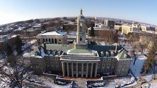 Penn State University Park winter tour from above