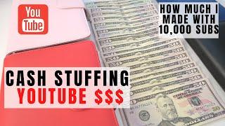 FIRST YOUTUBE CHECK CASH STUFFING | HOW MUCH I MADE ON YOUTUBE WITH 10K SUBSCRIBERS | MONEY BINDERS