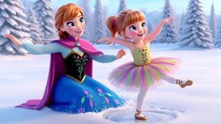 Anna & Her daughter's Magical Bond : Dancing Through Winter 🩰️ | Disney princess fairytales 