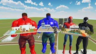 Team Hulk VS Team Spider-Man - Indian Bike Driving 3D