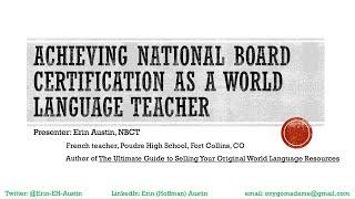 Achieving National Board Certification as a World Language Teacher